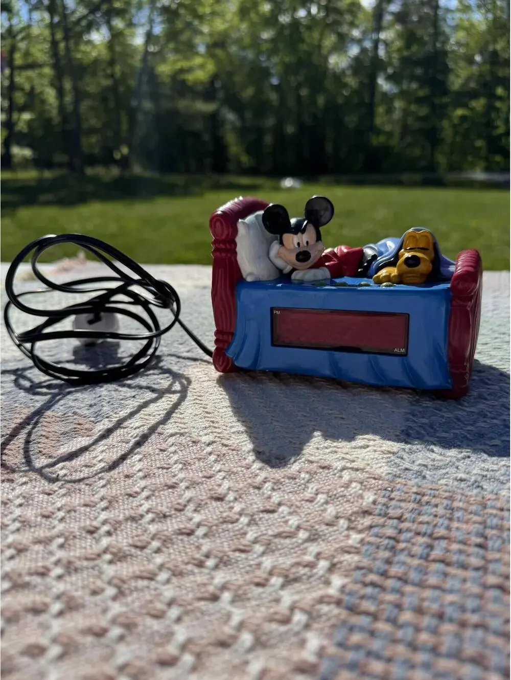 Vintage Mickey Mouse and Pluto Alarm Clock